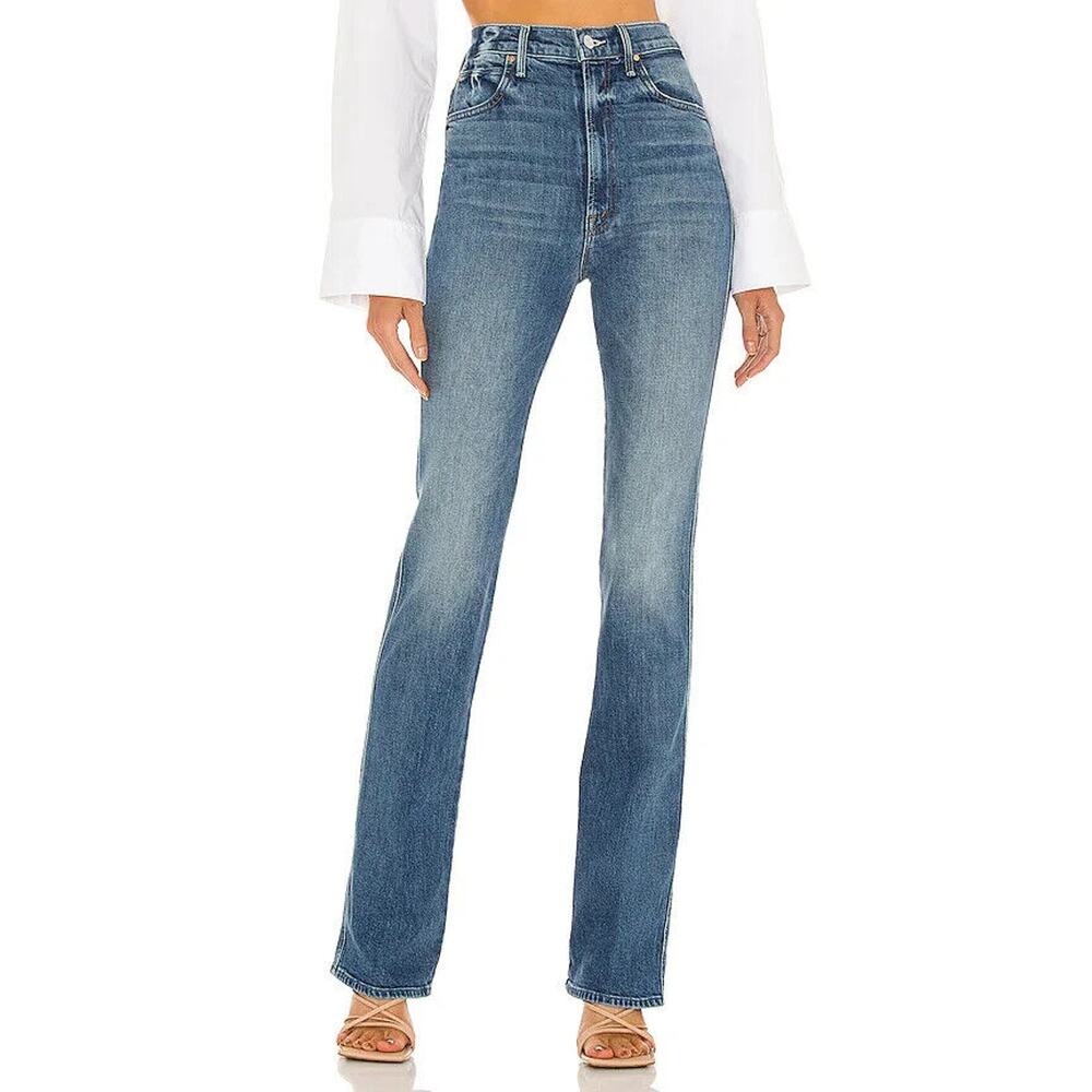 MOTHER Superior High Rise Smoking Double Heel Jeans Sz 25 Beyond The Sky #2J407